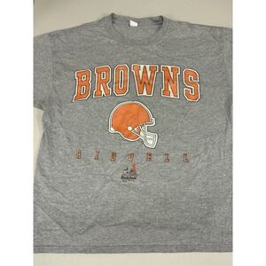 Vintage 90s Cleveland Browns Riddell Tee XL‎ Gray USA Made Helmet Graphic NFL